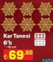 KAR TANESİ 6'LI 10 CM fiyat ve kampanya bilgisi